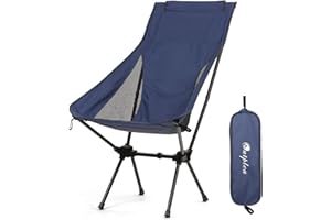 Outplea Sedie Campeggio Pieghevole con Schienale Alto, Sedia Spiaggia Leggera con Borsa da Trasporto, Sedia Pieghevole Compatta da Esterno Pesca Mare Giardino, Azul