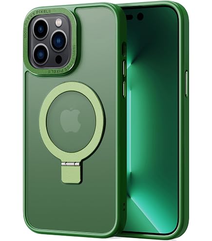 FNDMIL Custodia Magnetica Per IPhone 14 Pro Max Con Supporto Girevole 360° - Trasparente, Antiscivolo, Protezione Militare 12 Piedi