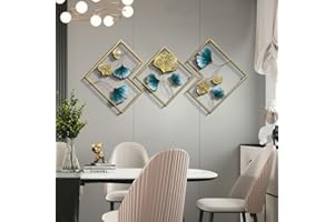 YENTAKE Wanddeko, Wandbild aus Metall, Home Wall Art Dekoration 3D, Moderne Bilder für Zuhause Büro Schlafzimmer, Wohnzimmer und Küche,164x70.5cm,3er Set (Stil B)