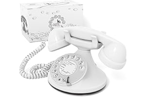 OPIS TECHNOLOGY Opis FunkyFon Cable : Telephone Fixe Vintage/Telephone Filaire Vintage/Telephone Retro/Telephone Fixe Retro/Telephone Fixe avec Fil/Telephone Vintage Retro/Telephone Blanc
