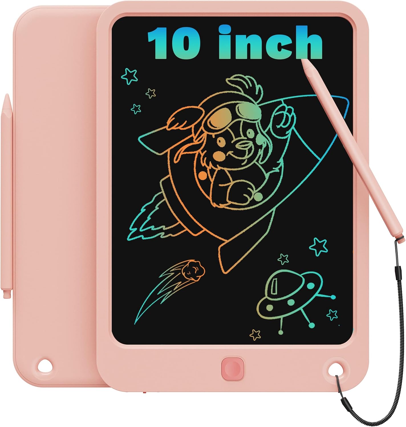 TEKFUN LCD Writing Tablet Kids Toys, 10 inch Colorful Doodle Drawing Board Drawing Tablet, Kids Travel Learning Toys Birthday & Easter Gifts for 3 4 5 6 7 8 Years Old Boys Girls (Pink)