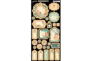 Graphic 45 Cafe Parisian Journaling Chipboard, Multicoloured