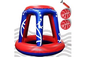 LACORAMO Pool Basketballkorb Set für Kinder,90 * 55 * 75 Schwimmender Basketballkorb für Schwimmbad Aufblasbarer Pool Basketballkorb,2 Basketbällen