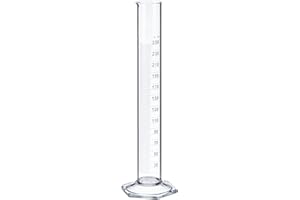 NeoLab E-1267 Measuring Cylinder, Tall pattern, Hex Foot, Class B Borosilicate Glass, 250 ml