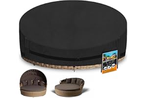 AXPQHL Abdeckhaube Sonneninsel,Schutzhülle Sonneninsel aus 600D Schwerlast-Reißfest-Oxford-Gewebe,mit Belüftungsöffnungen Wasserdicht Winddicht UV-Beständiges für Sonneninsel,Schwarz (165 * 90/50)