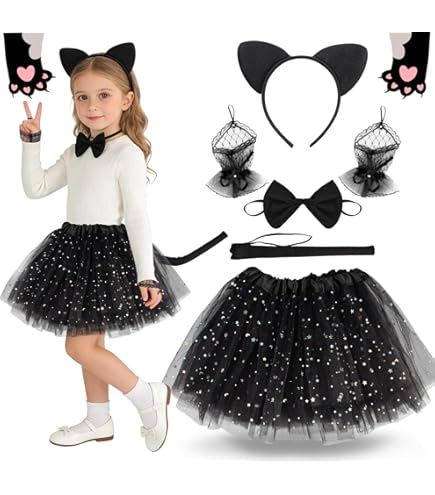 4 stuks/set kattenkostuum cosplay accessoires set pluche materiaal kattenoor hoofdband bel ketting klauw handschoenen staart set – koop de beste producten in de online winkel