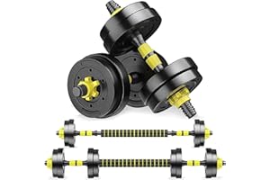 KOOLOOK Set di pesi 40 KG 2 MANUBRI + 1 BILANCERE per Body Building