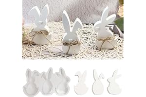 ‎TREABEAR 3PCS Silikonformen Gießformen Ostern TREABEAR, Silikonform Ostern Hase mit Herz, Silikonformen Frühling Hase Ostern Eier, silikonformen Ostereier, Gipsformen Zum Gießen Ostern