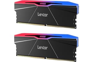 Lexar ARES Gen2 RGB DDR5 RAM 32GB Kit (2x16GB) 6400MHz CL30 DRAM UDIMM 288-Pin Memoria Desktop, Memoria da gioco, PC Memorie per Intel XMP 3.0/AMD EXPO/CL30-38-38-76/1.4V