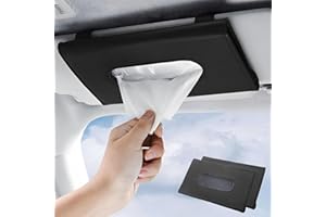 KGJAXF 2Pcs Sun Visor Napkin Holders, Car Tissue Holder, Car Tissue Box, Tissue Dispenser, Tissue Box Holder for Car, Universal Mask Holder Dispenser, PU Leather Backseat Tissue Case Holder (Black)