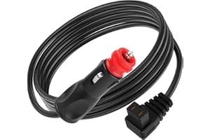 GEU Cable Nevera de Extensión, 2M Cable de Alimentación Portátil DC 12 V/24 V Cable de Enchufe Repuesto para Alpicool Mobicool Dometic ICECO Waeco CF ARB Setpower Refrigerador de Coche (Negro)
