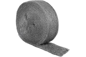 MOGRQAP 20 M Stahlwolle 0 Gegen Mäuse und Ratten, Edelstahlwolle 0 Metall Polieren Stahl Wolle Nagerstop Wirksam Mäuseabwehr für Löcher, Wand Risse, Lüftungsgitter, Reinigen und Polieren