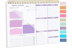 Undated Weekly To Do List Notepad,52sheets,A4 size | Weekly Planner& Habit Tracker Notepad with Clear Index Tabs for Office Desk Accessories and Supplies
