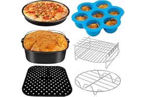 I-MOGOO Accessori Per Friggitrice Ad Aria 5.5 L Quadrata Senza Olio, Set Di 6, for COSORI/PRINCESS/INNSKY/NINJA/PROSCENIC/PHILIPS 5.5L 5.7L 6,2L E PiÙ Tutte Le Marche Di Friggitrici Ad Aria Quadrat