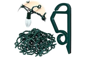 HIQE-FL 120 Pièces Crochets de Gouttière en Plastique,Suspension Gouttiere,Crochet gouttiere,Crochet de Gouttière de Toit,Mini Clips Crochets de Gouttière,Clips de Lumière de Noël