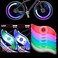 2-Pack LED Bike Wheel Lights - Color Changing Bike Spoke Light - LED Bike Tire Lights for Kids, Adults, Boys, and Girls - Bicycle Accessories for Riding Bikes at Night