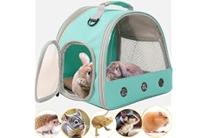 GENERIC Bearded Dragon Travel Carrier, Space Capsule Clear Bubble Window Small Animal Travel Backpack for Hedgehog Rat Parrot Bird Bearded Dragon, Snake,Airline Approved (Green, Carrier)