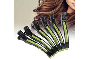 BRRNOO Zestaw 6 Spinek do Włosów, Spinek do Włosów, Spinek do Przegródek, Artykułów Fryzjerskich, Spinek do Loków, Spinek do Włosów Fryzjerskich(Czarny + zielony)