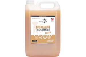 Oatmeal Dog Shampoo PRITTY PETS 5 LITRE Oatmeal Shampoo for Dogs - Professional PH Balanced, Cruelty Free, Silicone & Paraban Free, Puppy Friendly Dog Grooming Shampoo - Made in the UK (5L)