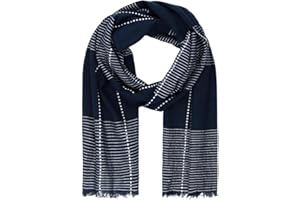 LINDENMANN Herren Schal Sommer / 100% Baumwolle, Herrenschal, blau-weiss