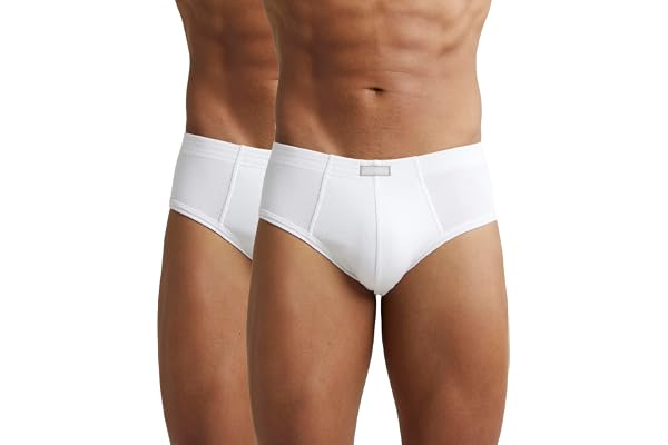 Jockey 1009 Men's Super Combed Cotton Rib Solid Brief with Stay Fresh Properties (Pack of 2)