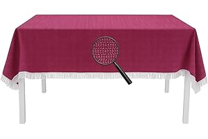 EXKLUSIV HEIMTEXTIL Gartentischdecke mit Fransen Tischdecke Classic Outdoor PVC Weichschaum rutschhemmend für Garten, Balkon, Terrasse 130x180 cm eckig Bordeaux