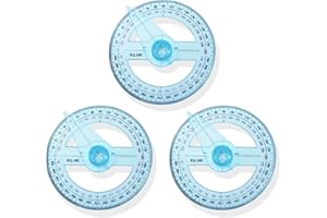 XIMINWZM 3 Pcs 360 Degree Protractor, Plastic Circle Protractor Angle for Classroom Maths, Engineering and Office Technical Drawing Measuring Tool