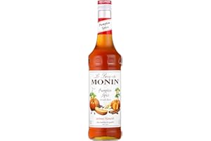 MONIN - Sirop de Citrouille épicée pour Latte Halloween, Chocolat Chaud et Milkshake - Arômes Naturels - 70cl