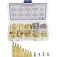 HVAZI M2.5 Brass Male-Female Threaded Hex Standoffs Stainless Steel Phillips Screws Hex Nuts Assortment Kit