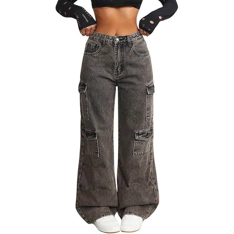 Buy Qeboo Collection Light Blue Women Cargo Jeans | High Rise