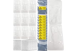 Xiatiaosann CPU Case Tray for AMD, Clamshell Plastic Protective Box Holder for 938 939 940 AM4 AM3 AM2 FM1 FM2 APU FX, Thicken Plastic Shell, with 10pcs Antistatic Bag + Label + Bubble Wrap, 10 Pcs