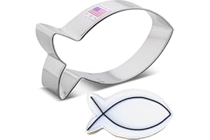 ANN CLARK COOKIE CUTTERS Formina per Biscotti Stampo a forma di pesce Gesù, 10,2 cm, Prodotto negli Stati Uniti