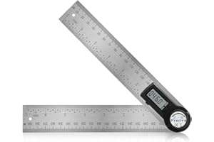 Preciva Winkelmesser, Preciva Digital Winkelschmiege mit Feststellfunktion, Messbereich: 000.0°~999.9°, Lineal aus Edelstahl für Holzarbeiten, Heimarbeit - 400 mm/ 14 Zoll