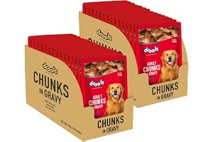 Drools Adult Wet Dog Food 4.5 kg (150g X 30) Pack of 30 | Real Chicken and Chicken Liver Chunks in Gravy | Better Digestibility and Health | Maintain Joint Health | Healthy Bones & Stronger Teeth
