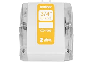 Brother CZ-1003 - Cintas para impresoras de etiquetas (CZ, inyección de tinta, VC-500W), amarillo, 19mm