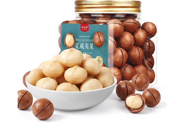 Krämiga Macadamianötter 500 G Burk, Stora Helkärna Rostade Mellanmål, Lättöppnad Design, Tropisk Odlad, Perfekt For Kontors- Och Festgodis