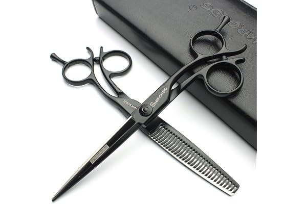 Sharonds outil de cheveux haut de gamme 6 pouces 440C noir ciseaux de coiffeur salon de coiffure professionnel dédié (scissors set)