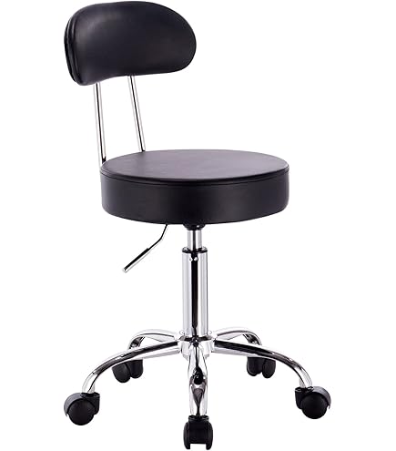 Sgabello Da Lavoro Girevole Con Ruote - Per Estetisti, Studi Medici, Tatuatori, Altezza Regolabile, Colore Azzurro - Foto 10