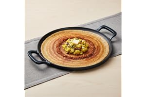 Ember Cookware Pre-Seasoned Cast Iron Tawa for Dosa 30 cm Non Stick Induction Cookware 10 Year Warranty Cast Iron Tawa for Roti & Dosa Non Stick Dosa Tawa Heavy Duty Cookware Blue