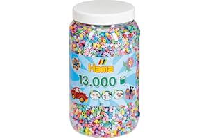 Hama Perlen 211-50 Scatola di Perline da Stirare con Circa 13.000 Perline da bricolage Midi con Diametro di 5 mm in Un Mix Pastello, Divertimento Creativo per Bambini e Ragazzi