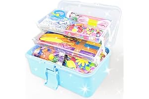 VLUINANI 3000 Pezzi Lavoretti Creativi per Bambini DIY Art Craft Set Scovolini Colorati per Lavoretti Colorati Pompon Sticks Piume Kids Mestiere Fai da Te Decorazioni Kit Creativo Giochi Regali 4 5 6 7 8 Anni