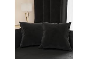 PETTI Artigiani Italiani - Cuscini Arredo in Velluto, Cuscino per Camera da Letto, Divano Salotto, Federa Cuscino, Nero 2 Pezzi - 80x40 cm
