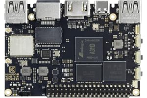 khadas VIM3 Pro Single Board Computer amlogic A311d con 5.0 Tops NPU Unidad de procesamiento Neural de EEPROM programable para A.I. LAN WiFi y Bluetooth 5.0(4+32 GB)