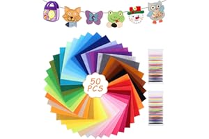 jutyum 50 Colores Fieltro para Manualidades, 20 x 30 CM Fieltro Manualidades Tela Fieltro, Colores Papel Actividades Creativas Fieltro para Trabajos Manuales de Bricolaje Costura de Patchwork Hojas