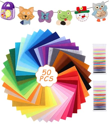 Feutrine Verte Set De 50 Feuilles De Feutrine Colorée - DIY, Couture