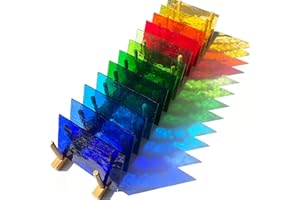 LITMIND Buntglas-Sortiment, transparent, 15,2 x 10,2 cm, Kathedralen-Kunstglas für Mosaik-Bastelarbeiten und Zubehör, verschiedene bunte Glasscheiben für atemberaubende Buntglas-Projekte, 12 Bögen