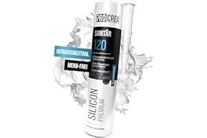 PROCREA® 1x Premium Sanitärsilikon "Bad & Küche" (Edelweiß) [mit Anti-Schimmel-Formel] Dichtmasse für innen & außen - Universal Silikon in Profi-Qualität (weiss) - Made In Germany