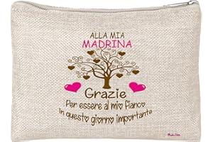 REGALI PAZZA IDEA pazza idea pochette donna porta oggetti scritta alla mia madrina regalo cresima battesimo albero vita
