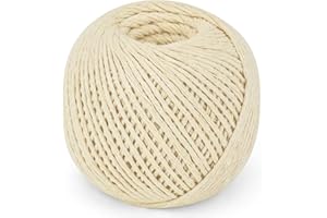 ORCHIDS 100m Butchers Twine 2mm Unbleached 100 Percent Natural Cotton Food Safe Cooking String for Trussing Meat Roasting and Baking Strong Durable Twine for Crafting Wrapping and DIY