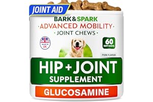 BARK&SPARK Daily Joint Care Chews - Advanced Mobility Joint Supplement - Choose Chews! - Glucosamine Hip & Joint Support for Senior Dogs - Made in UK - 60 Count